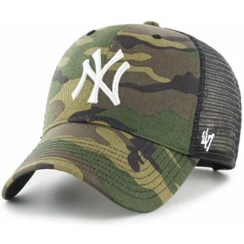new-york-yankees-mlb-47-brand-mvp-branson-kamouflage-truckerkeps-med-vitt-logo