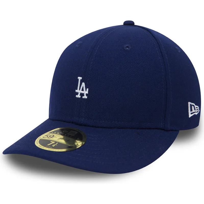 new-era-flat-brim-59fifty-low-profile-mini-logo-los-angeles-dodgers-mlb-blue-fitted-cap