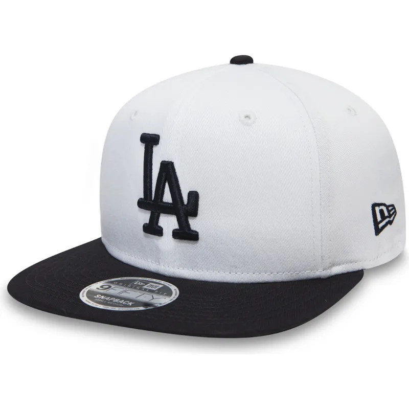 los-angeles-dodgers-mlb-new-era-9fifty-contrast-crown-vit-platt-snapback-keps-for-barn-med-svart-skarm