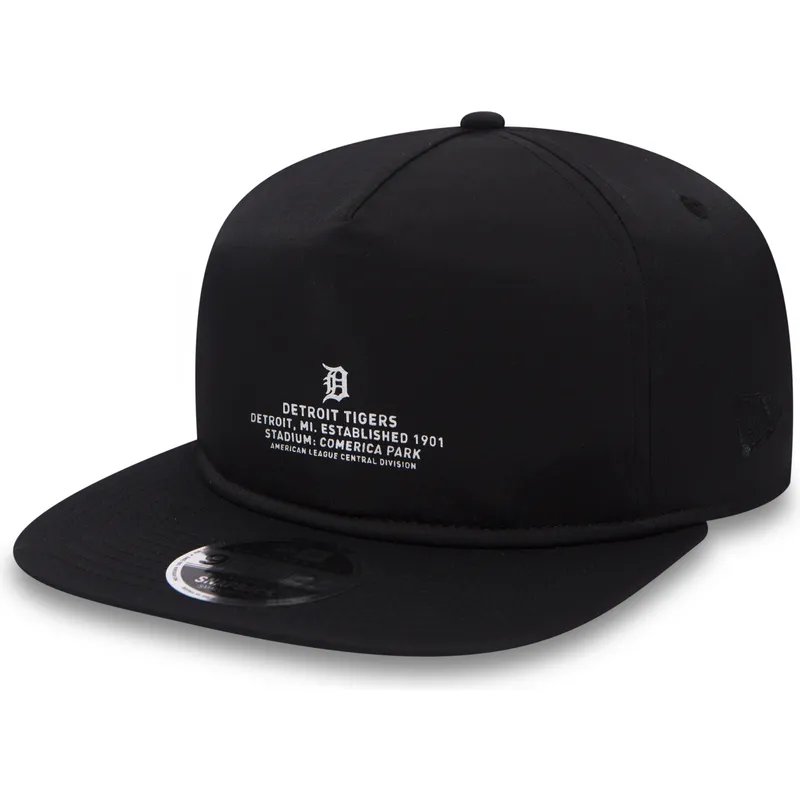 svart-platt-snapbackkeps-9fifty-monochrome-script-detroit-tigers-mlb-fran-new-era