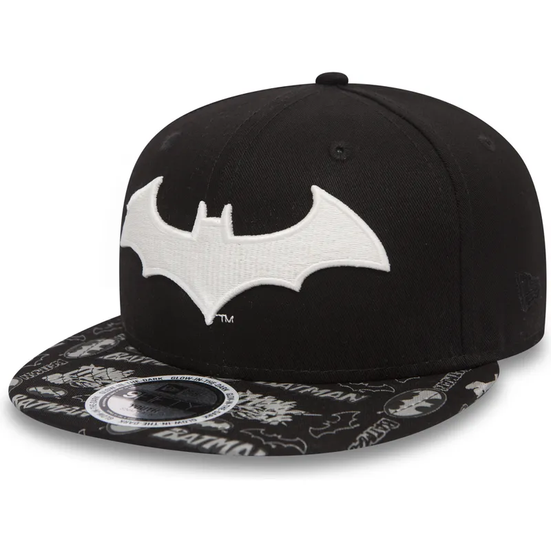 svart-platt-snapback-keps-for-barn-9fifty-gitd-batman-warner-bros-fran-new-era