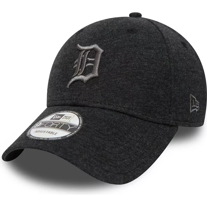 new-era-curved-brim-grey-logo-9forty-essential-jersey-detroit-tigers-mlb-black-adjustable-cap