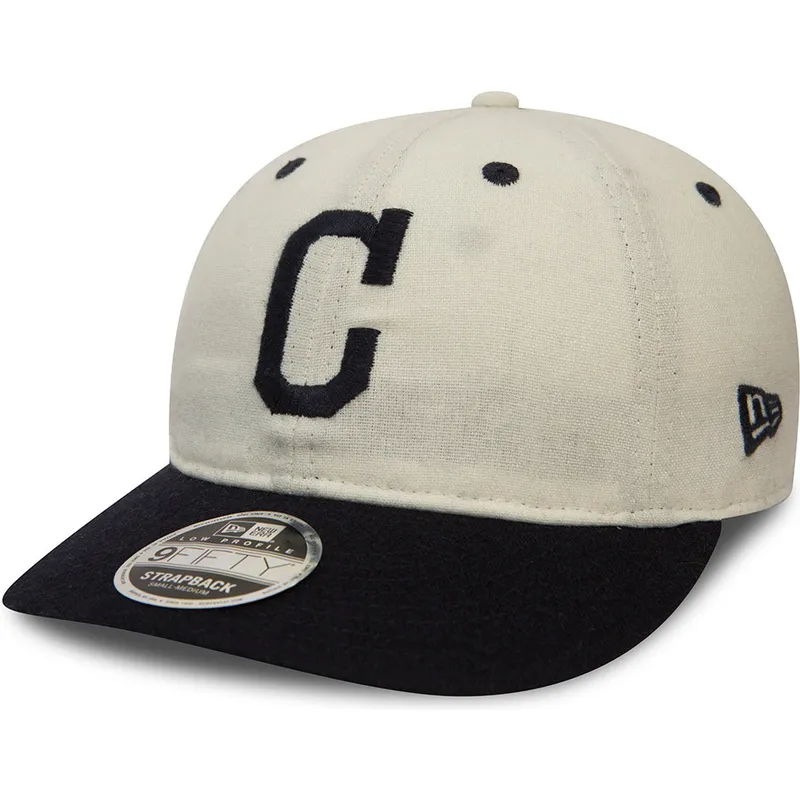 kepsar-plana-vit-justerbart-band-9fifty-low-profile-flannel-fran-cleveland-indians-mlb-av-new-era