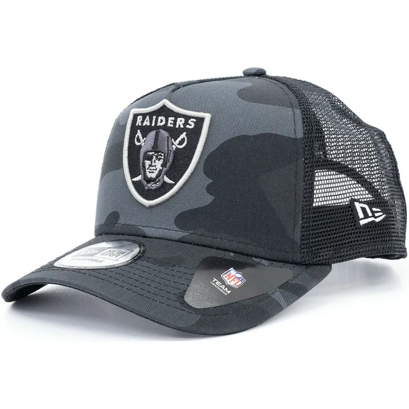 kepsar-curva-kamouflage-snapback-negro-essential-camo-a-frame-fran-las-vegas-raiders-nfl-av-new-era