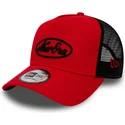 new-era-oval-script-a-frame-rod-och-svart-truckerkeps