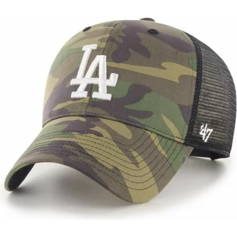 Truckerkeps i kamouflage med vit MVP Branson 2-logotyp från Los Angeles Dodgers MLB av 47 Brand