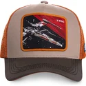 capslab-star-wars-x-wing-starfighter-ltd5-gra-och-orange-truckerkeps