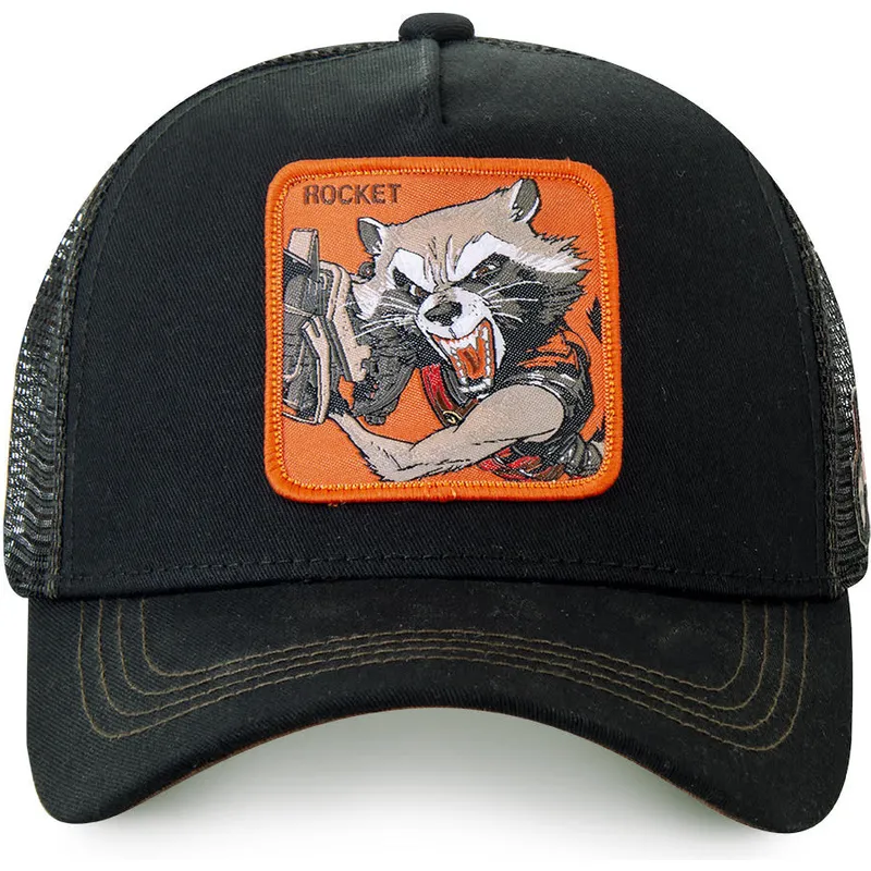 kepsar-curva-svart-snapback-rocket-raccoon-marvel-comics-av-capslab