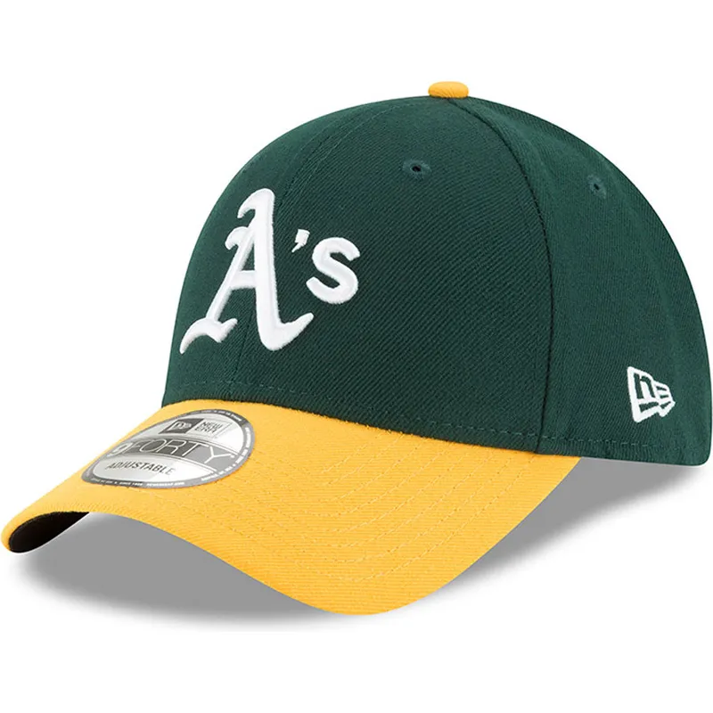gron-och-gul-justerbar-kurvad-keps-9forty-the-league-fran-oakland-athletics-mlb-av-new-era