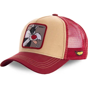 capslab-looney-tunes-silvestre-loomin2-orange-och-rod-truckerkeps