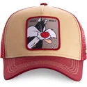 capslab-looney-tunes-silvestre-loomin2-orange-och-rod-truckerkeps