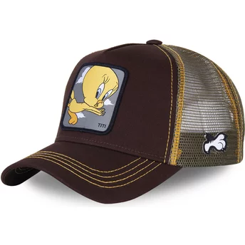 Capslab Tweety TIT1 Looney Tunes Brown Trucker Hat