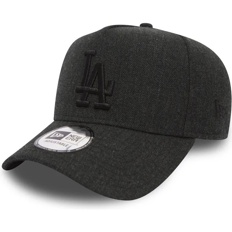 svart-justerbar-bojd-keps-med-svart-logotyp-9forty-seasonal-heather-a-frame-los-angeles-dodgers-mlb-fran-new-era