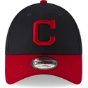 justerbar-9forty-the-league-cleveland-indians-mlb-morkbla-och-rod-bojd-keps-fran-new-era