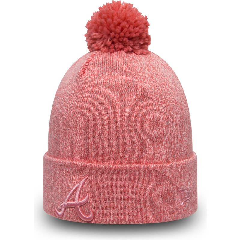 new-era-cuff-knit-essential-bobble-atlanta-braves-mlb-pink-beanie-with-pompom