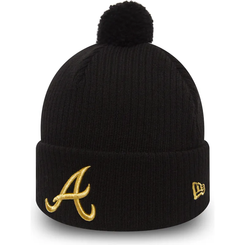 mossor-pompong-svart-cuff-knit-sport-waffle-fran-atlanta-braves-mlb-av-new-era