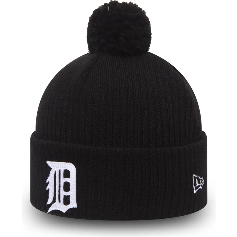 mossor-pompong-svart-cuff-knit-lightweight-felt-bobble-fran-detroit-tigers-mlb-av-new-era