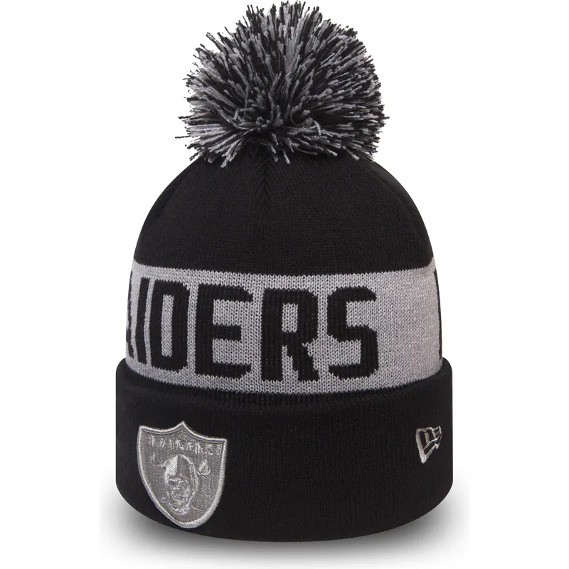 mossor-pompong-svart-cuff-knit-team-tonal-fran-las-vegas-raiders-nfl-av-new-era