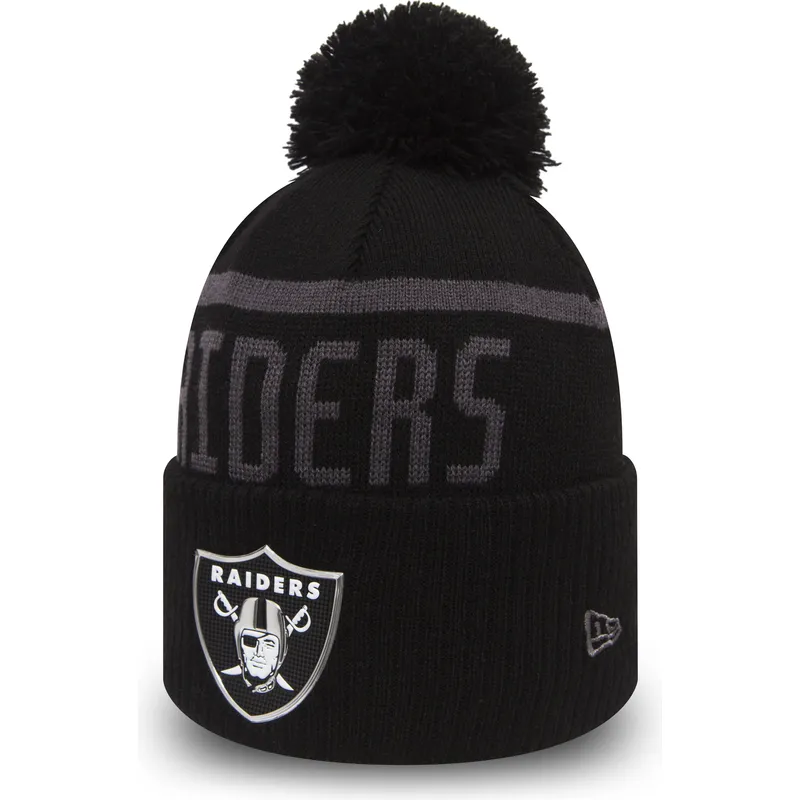 mossor-pompong-svart-cuff-knit-coll-fran-las-vegas-raiders-nfl-av-new-era