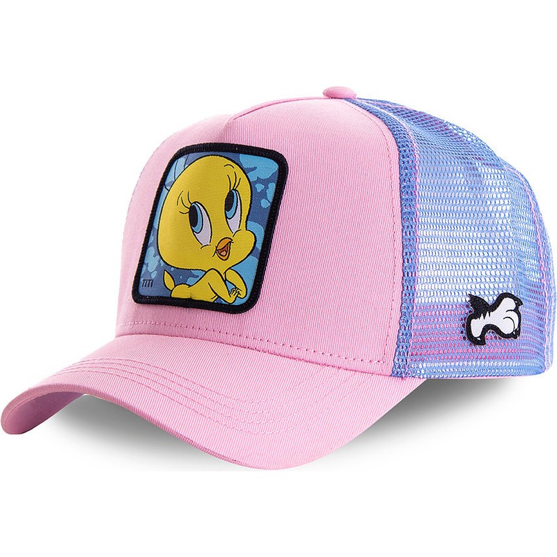 Capslab Tweety TWE1 Looney Tunes Pink and Blue Trucker Hat Caphunters.se