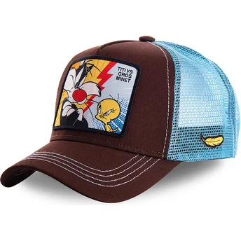 capslab-looney-tunes-tvg1-brun-och-bla-silvestre-vs-piolin-truckerkeps