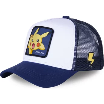 Vit och blå truckerkeps med Pikachu PIK8 Pokémon från Capslab