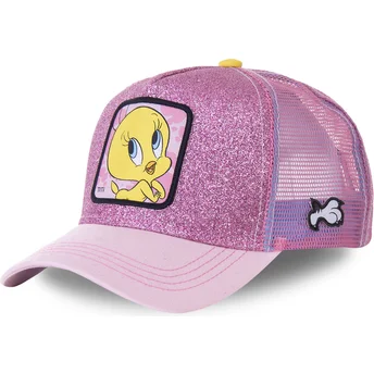 capslab-looney-tunes-twe4-rosa-glittrig-truckerkeps-med-tweety