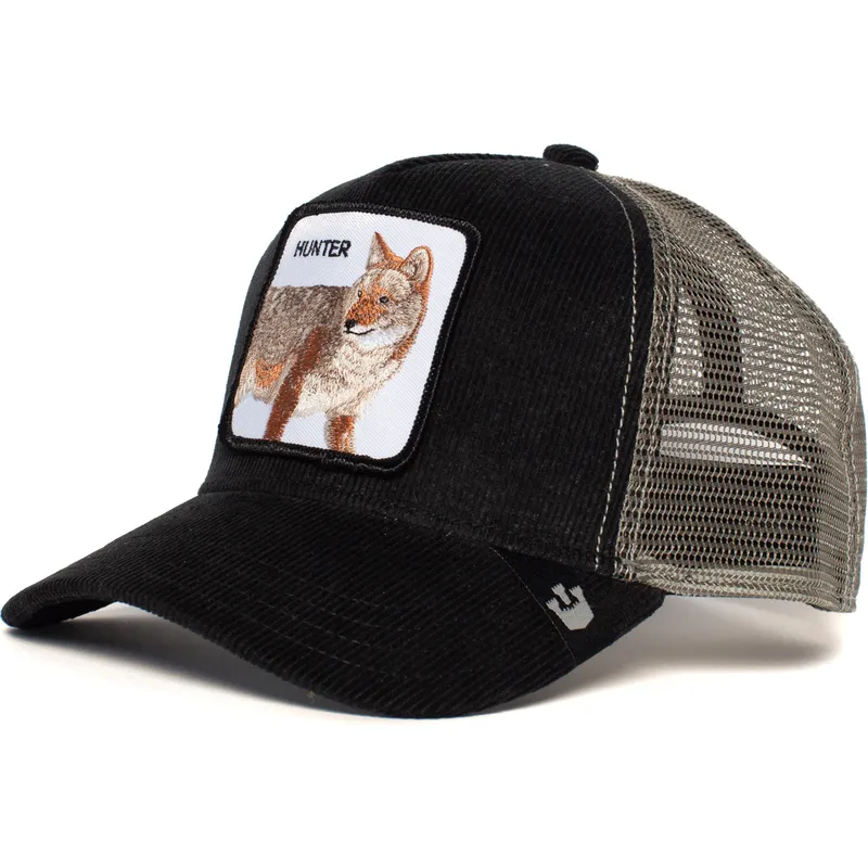 goorin-bros-svart-och-gra-truckerkeps-hunter-in-the-woods-med-vargmotiv