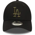 justerbar-svart-bojd-keps-med-gront-los-angeles-dodgers-logotyp-9forty-essential-fran-new-era-mlb