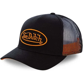 svart-truckerkeps-med-orange-neo-ora-logotyp-fran-von-dutch