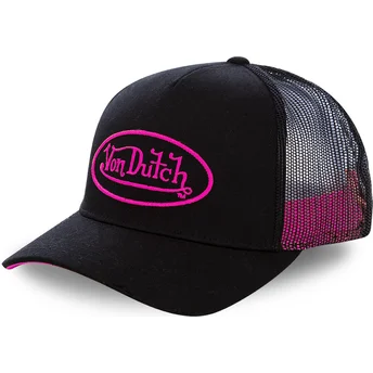 svart-truckerkeps-med-rosa-neo-pin-logotyp-fran-von-dutch