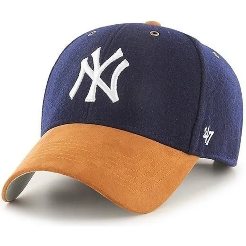 justerbar-marinbla-bojd-keps-med-brun-skarm-mvp-willowbrook-av-new-york-yankees-mlb-fran-47-brand