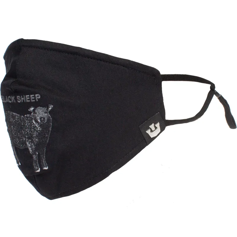 masker-och-skydd-svart-fran-mascarilla-reutilizable-negra-oveja-sheep-rock-the-farm-av-goorin-bros