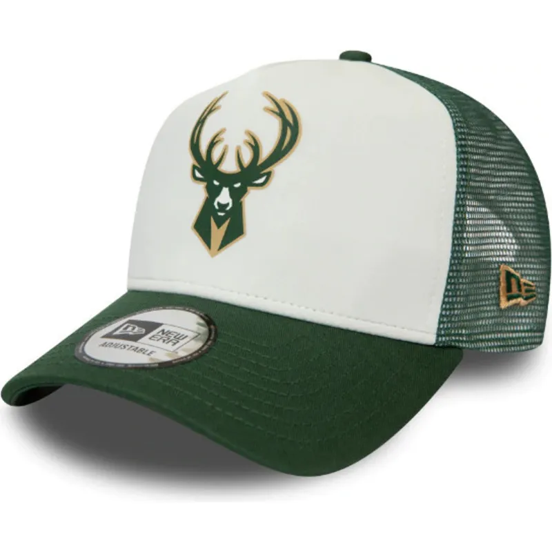 vit-och-gron-team-colour-block-a-frame-milwaukee-bucks-nba-truckerkeps-fran-new-era