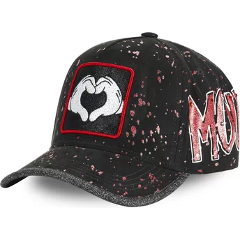 Capslab Curved Brim Mickey Mouse Heart Hands TAG MIC2 Disney Black Adjustable Cap