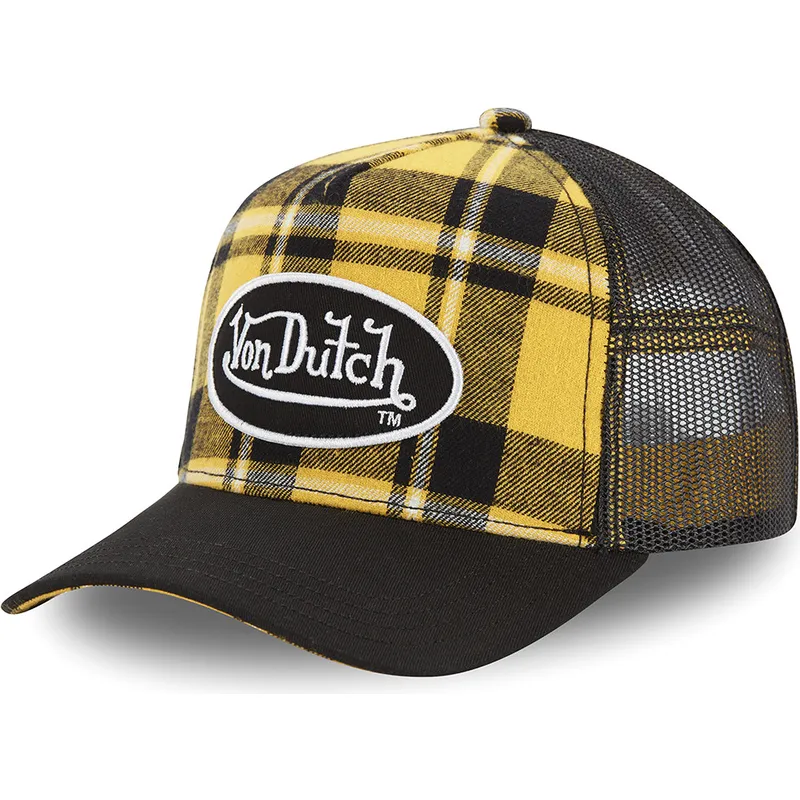 von-dutch-car-a2-gul-rutig-truckerkeps