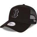 boston-red-sox-mlb-tonal-mesh-a-frame-svart-truckerkeps-med-svart-logotyp-fran-new-era
