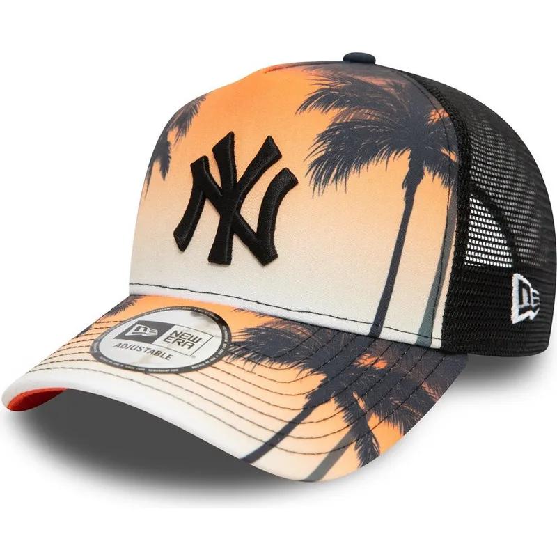new-era-new-york-yankees-mlb-a-frame-summer-city-orange-truckerkeps-med-svart-logotyp