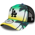 gron-truckerkeps-med-svart-logotyp-a-frame-summer-city-los-angeles-dodgers-mlb-fran-new-era