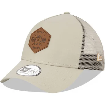 Grå trucker-keps A Frame 9FORTY Heritage Patch från New Era