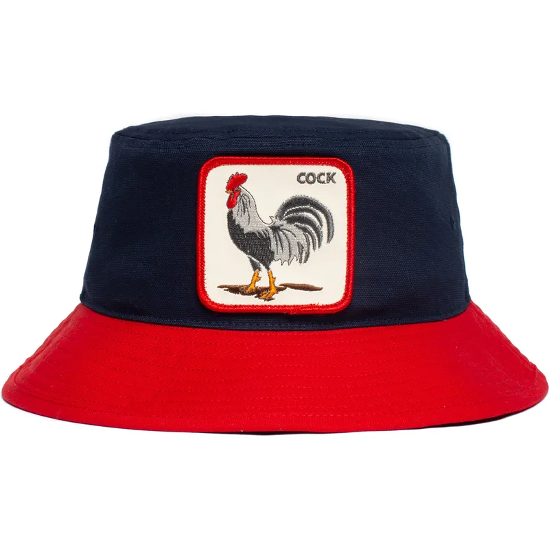 hinkar-marinbla-fran-bucket-azul-marino-y-rojo-gallo-cock-americana-the-farm-the-farm-av-goorin-bros