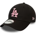 kepsar-curva-svart-justerbart-band-rosa-9forty-league-essential-fran-los-angeles-dodgers-mlb-av-new-era