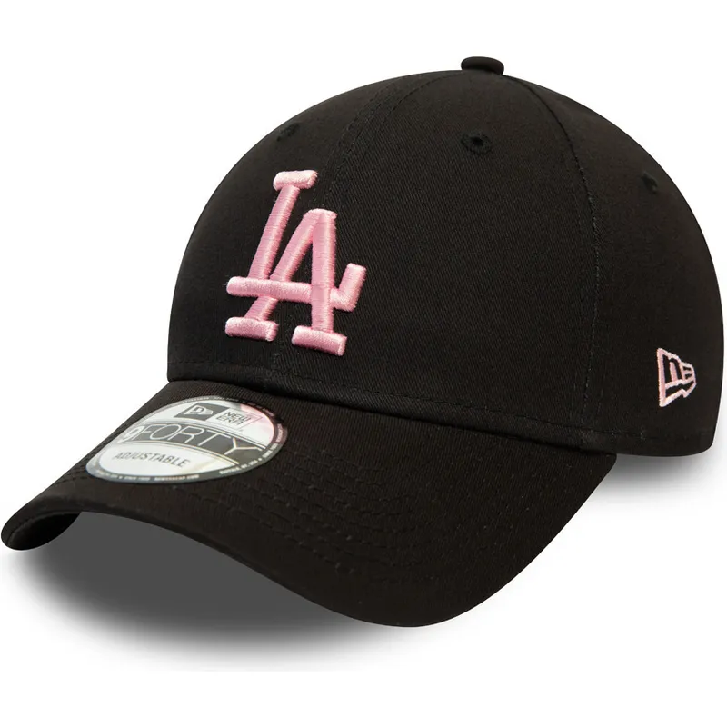 kepsar-curva-svart-justerbart-band-rosa-9forty-league-essential-fran-los-angeles-dodgers-mlb-av-new-era