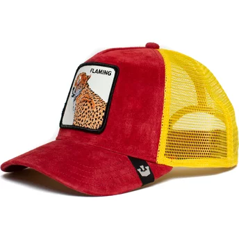 Goorin Bros. Leopard Flaming Hot Cheetah The Farm Red and Yellow Trucker Hat
