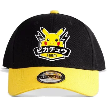 Svart och gul krökt snapback-keps med Pikachu Olympics Pokémon från Difuzed