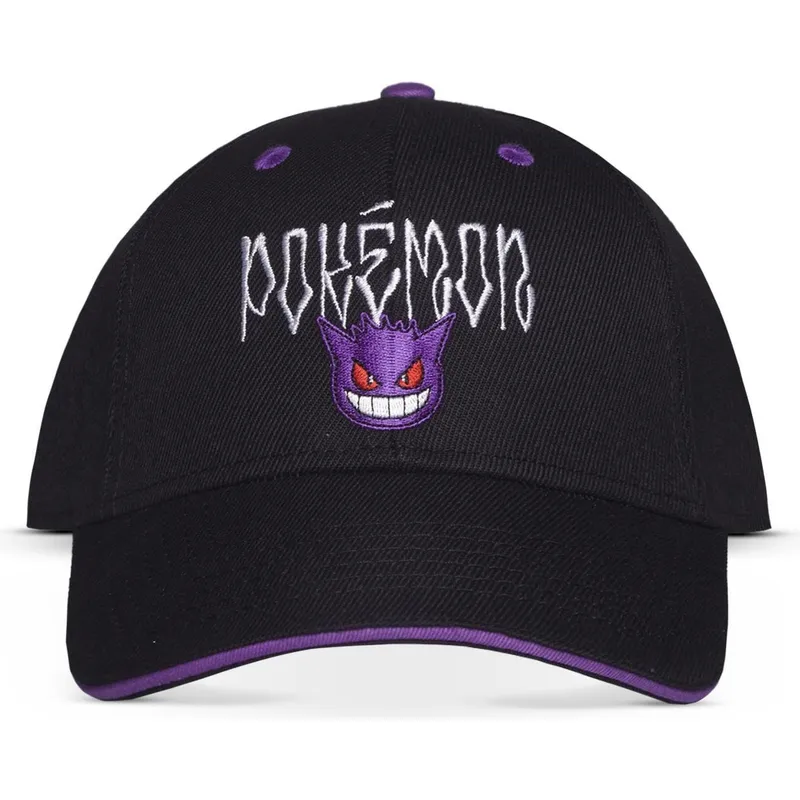 svart-bojd-snapback-keps-gengar-pokemon-fran-difuzed