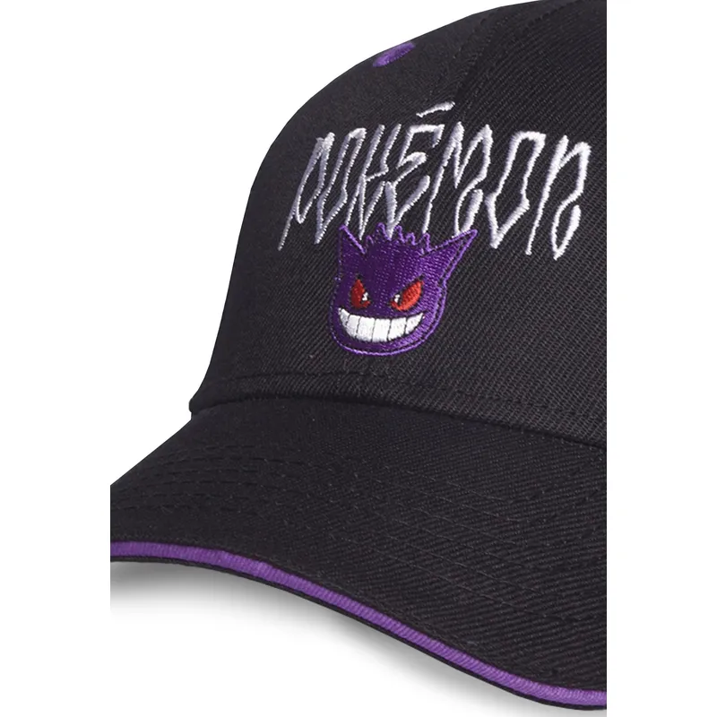 svart-bojd-snapback-keps-gengar-pokemon-fran-difuzed