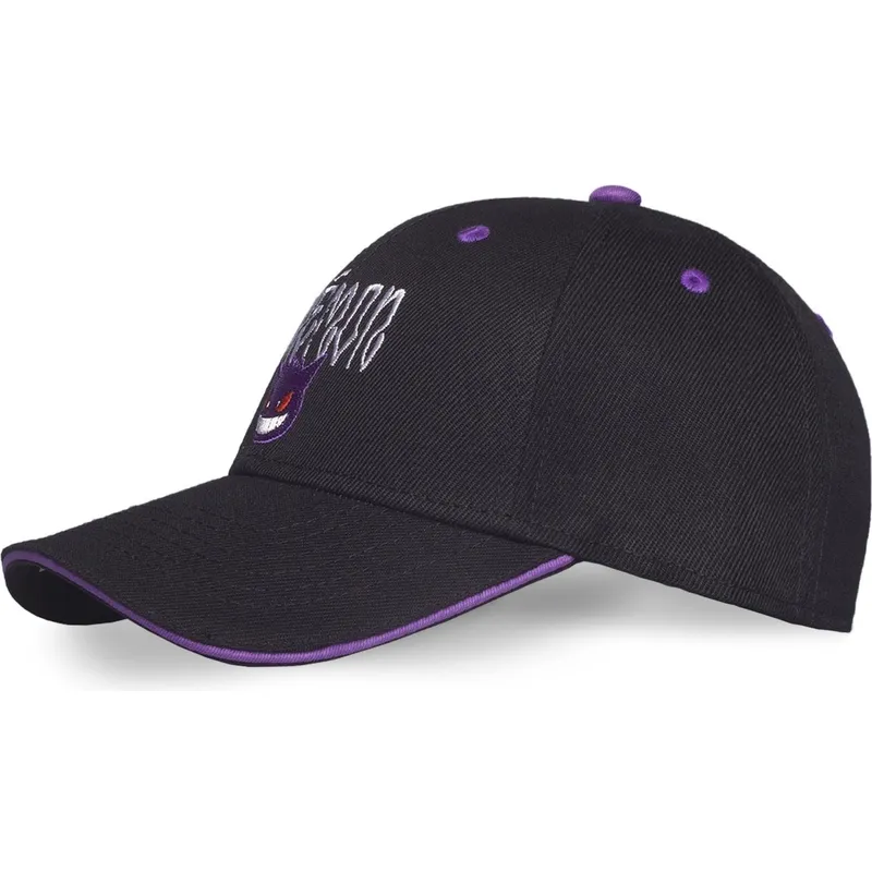 svart-bojd-snapback-keps-gengar-pokemon-fran-difuzed