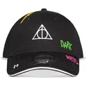 svart-justerbar-barnkeps-med-bojd-skarm-dodsrelikerna-wizards-unite-harry-potter-fran-difuzed