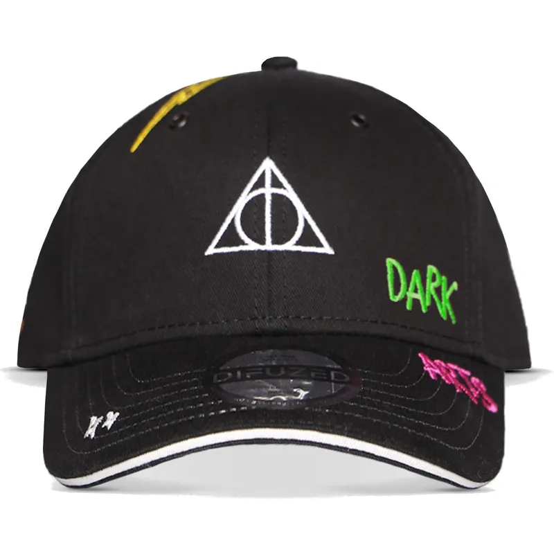 svart-bojd-justerbar-keps-for-barn-dodsrelikerna-wizards-unite-harry-potter-fran-difuzed